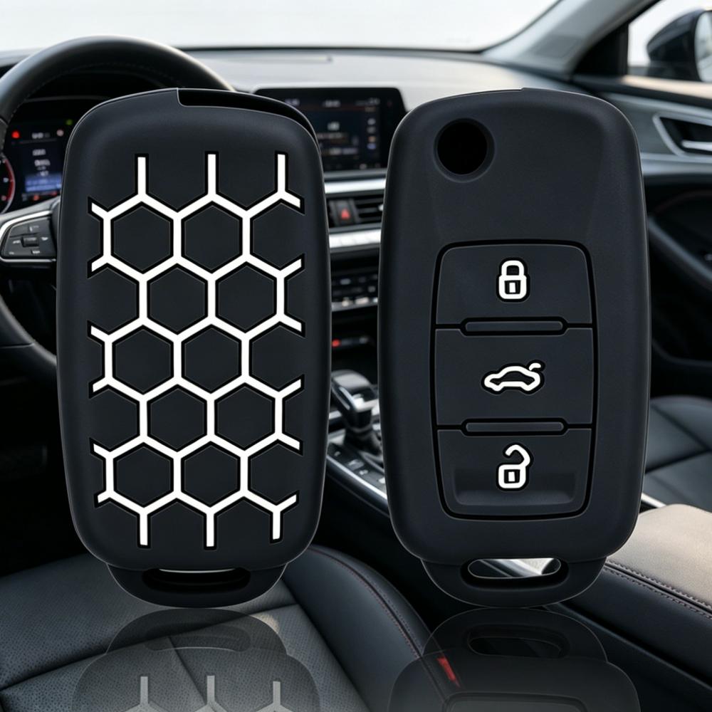 Key Fob Cover for VW Polo Golf Passat Tiguan Octavia MK7 MK4 B5 B6 B7 Anti-Scratch Guard Shockproof Protection Soft Grip Texture Dust Resistant Cover
