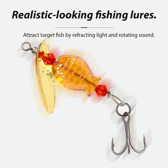 5Pcs Fishing Lure Spinnerbait with Treble Hooks Vibrant Color Compact Portable Fishing Lures Spoon Spinner Baits Kit