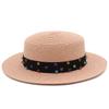High-quality women's flat-top Panama straw hat summer explosion sunscreen top hat new hat stall