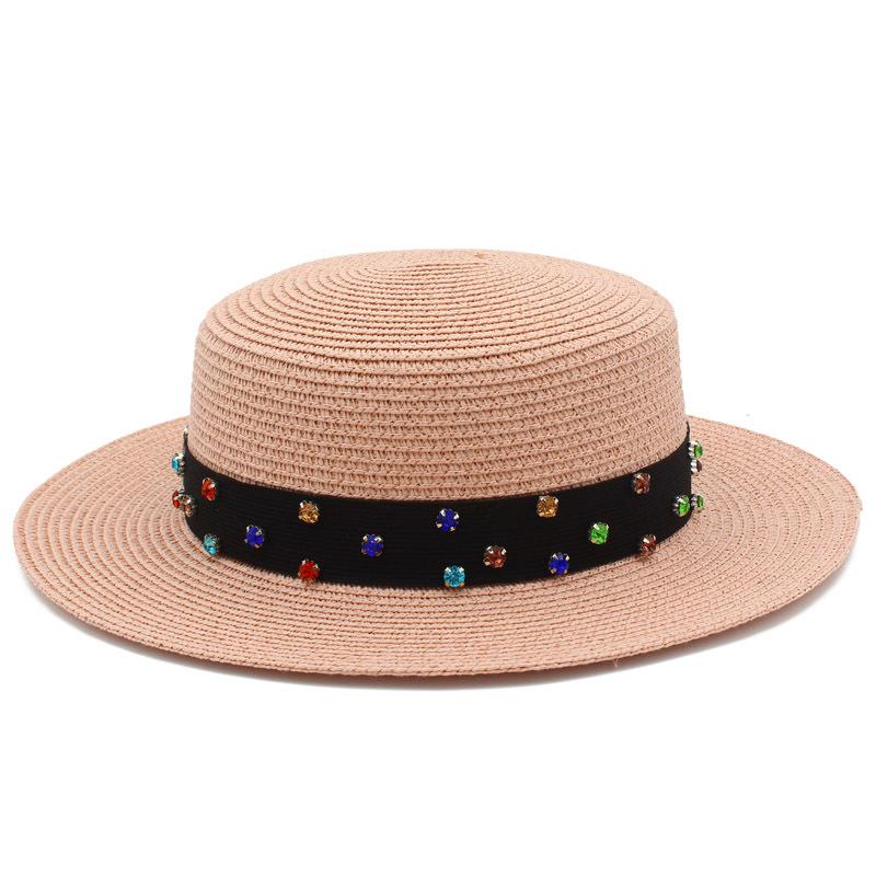 High-quality women's flat-top Panama straw hat summer explosion sunscreen top hat new hat stall