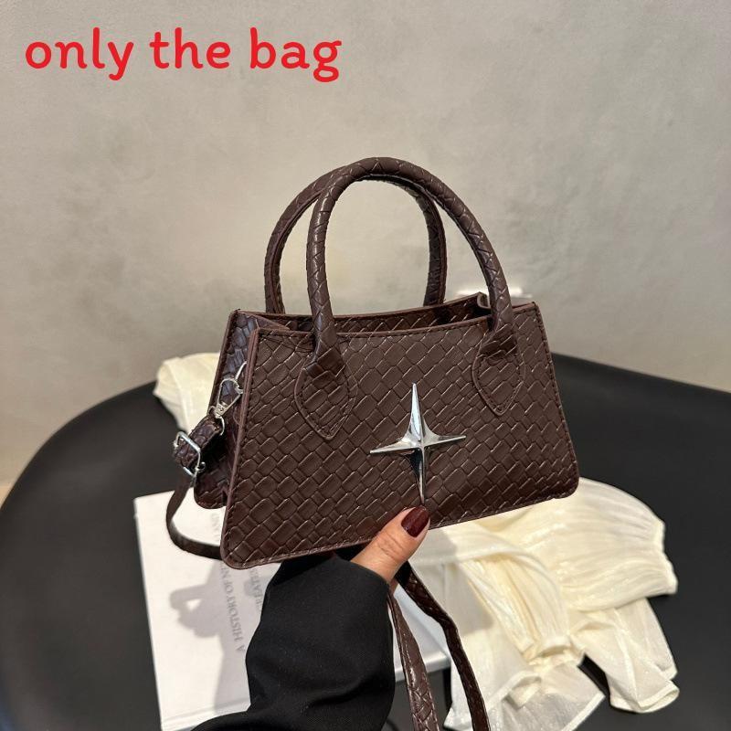 Crossbody Shoulder Retro Bag With Star Decoration And Woven Pattern For Daily