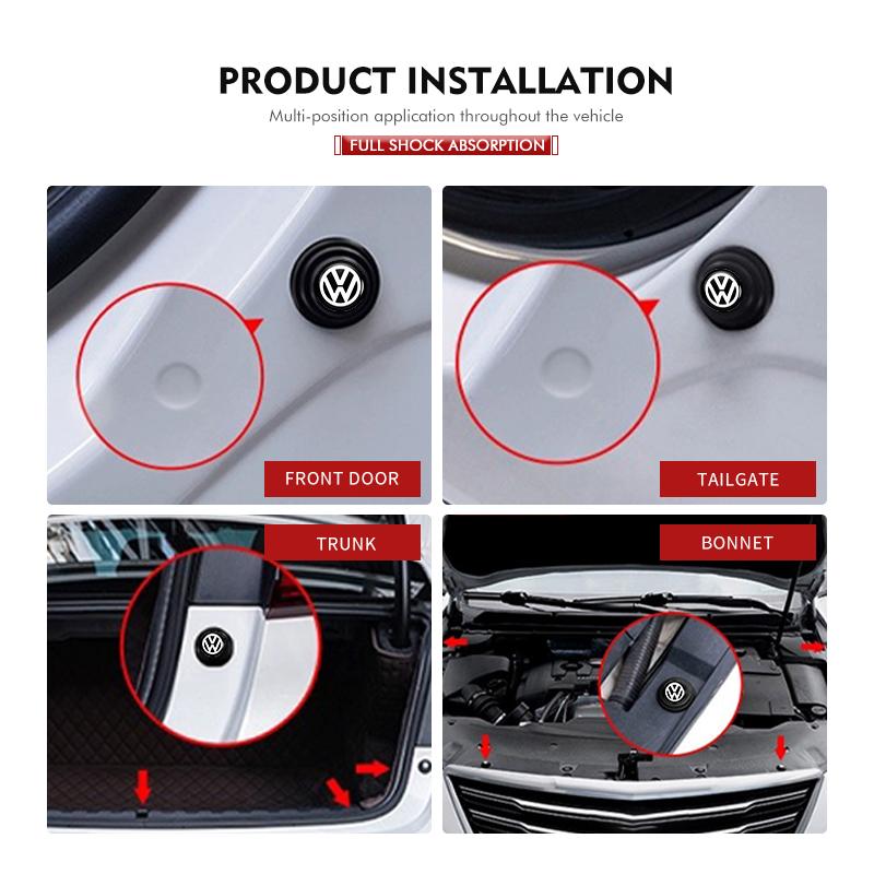 Valve Stems Caps For Volkswagen VW Car Door Protector Sticker Absorbing Noise Gaskets Protector Golf 4 5 6 7 Polo Jetta Sagitar zl2