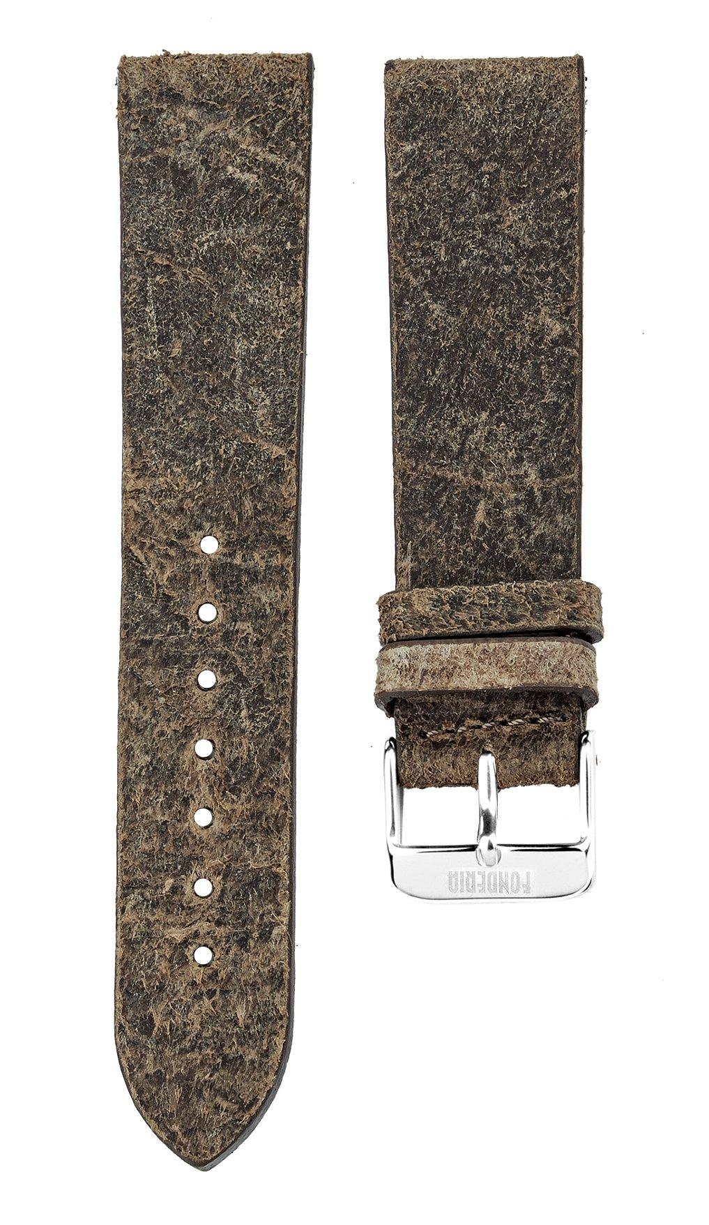 

[FONDERIA] Watch Band, Leather, Dark Brown, 22mm, Silver Buckle, 22-P 9828115