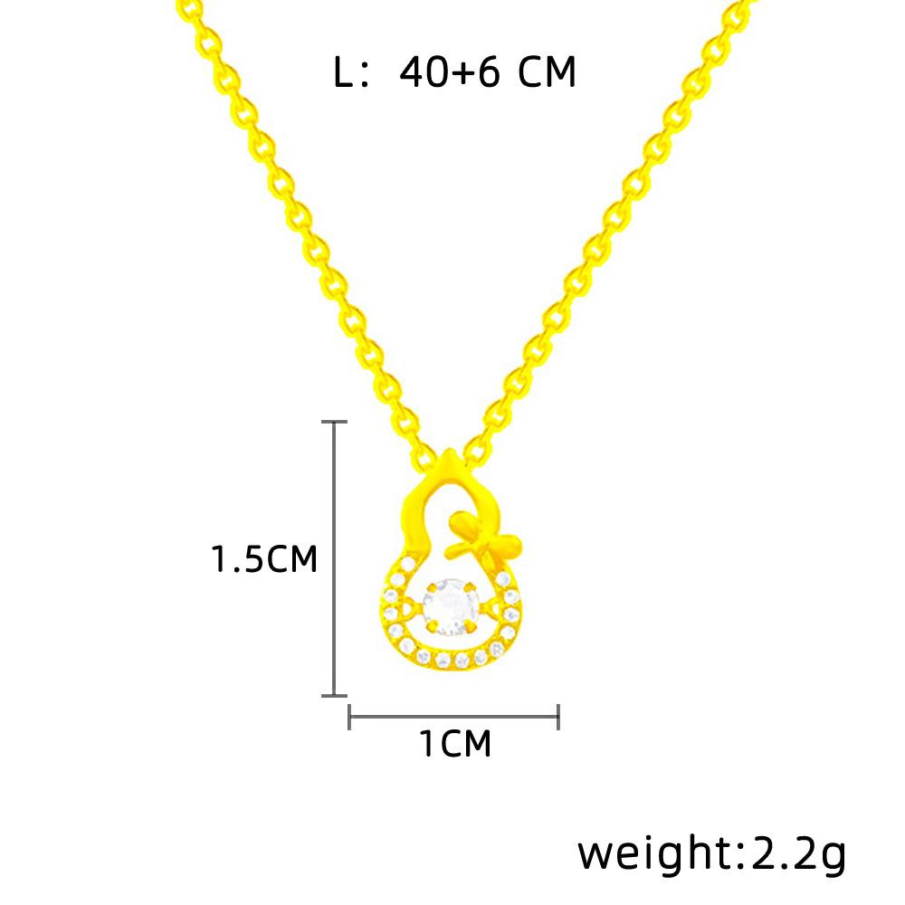 Titanium Steel Necklace Female Lucky Gourd Clavicle Chain Beating Heart Ins Simple and Cold Talk About the Wind Smart Pendant Tide