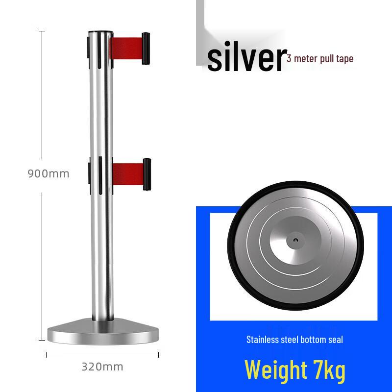 Double-Layer Ret Retractable Queue Barrier Stanchion