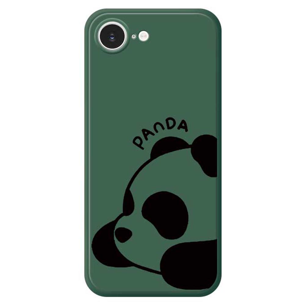 For iPhone 16e Case Cute Panda Pattern Printing Straight Edge TPU Phone Back Cover