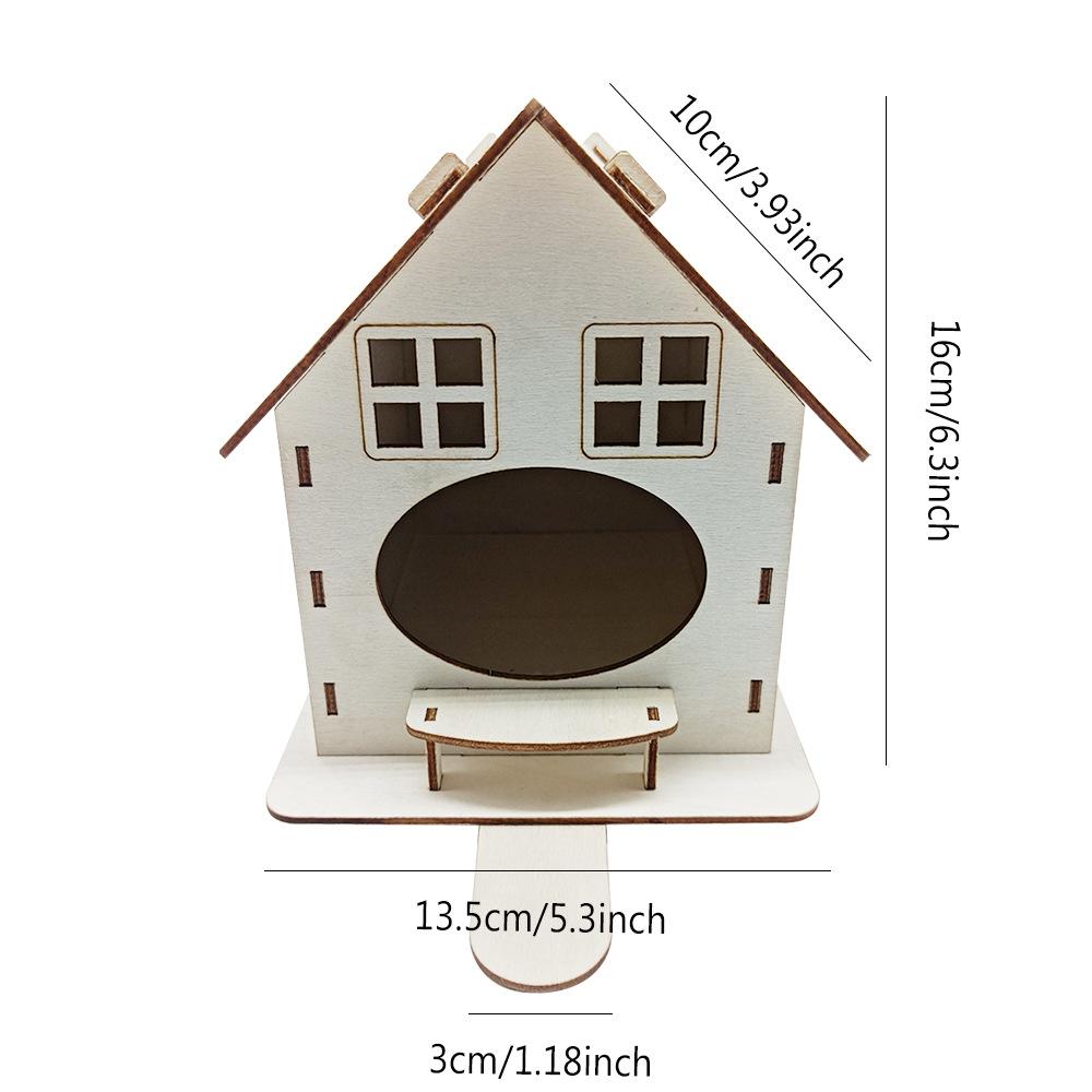 Wooden Bird House Feeder & Nest - Natural Garden Decoration with Bird Cage Villa and Parrot Swing for Outdoor Wildlife