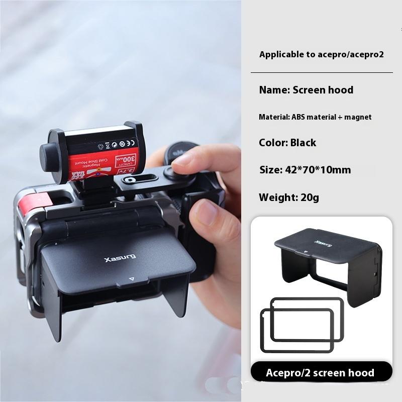 1 Set Camera Parts Magnetic Screen Hood For Insta360 Ace Pro/Ace Pro 2 Protective Anti-Glare Sun Shade Waist-Level Viewfinder