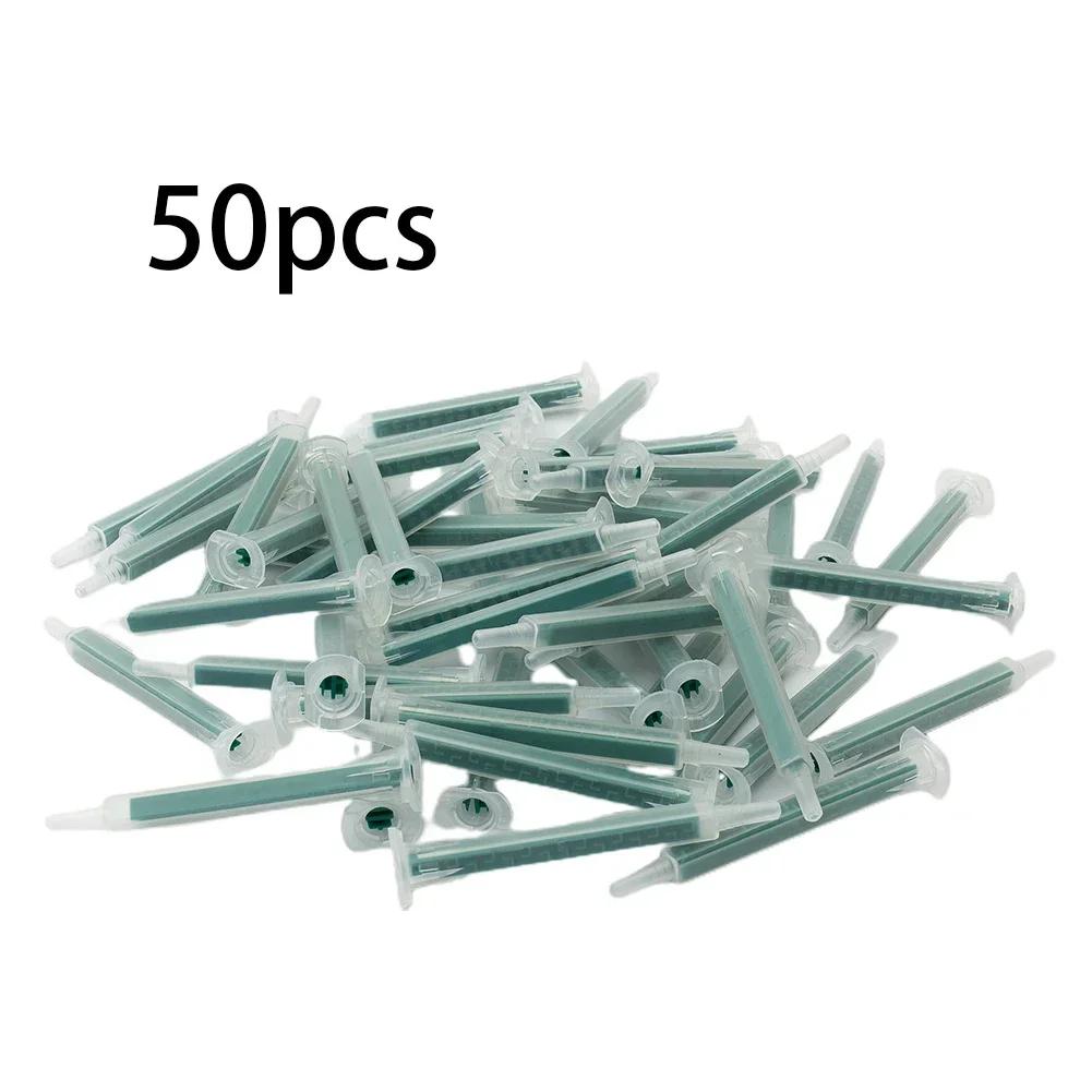 AB Mixing Hose 50 Pieces 2K Adhesive Mixing Tips Mixer Nozzles Static Mixer 16 Knots Tool Accessories Dispensing Syringes