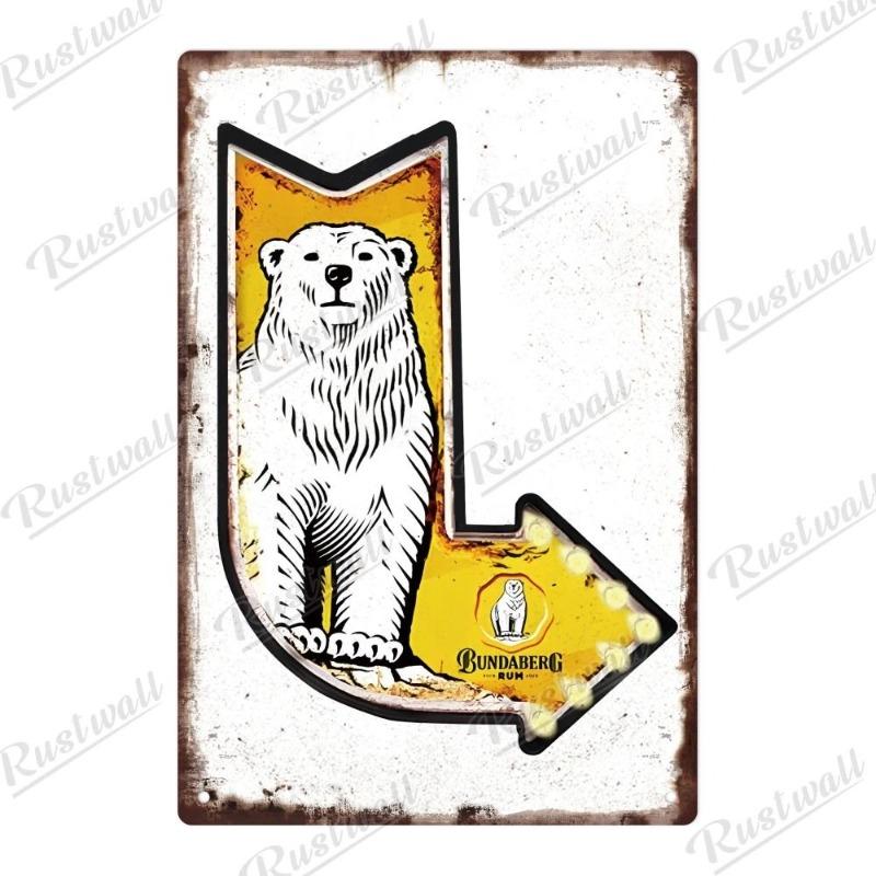 Vintage Beer Metal Sign, New Year Pub Decor Plaque