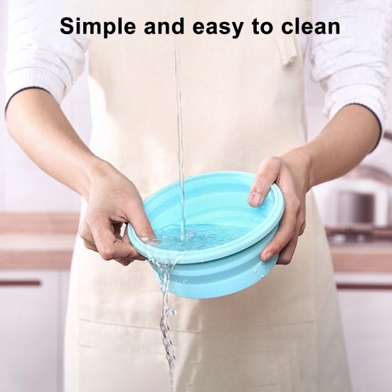 

Круглый силиконовый ланч-бокс 350/500/800/1200 мл, безопасный для микроволновой печи, складная герметичная крышка, портативный холодильник, контейнер для еды Bento, кухонные принадлежности