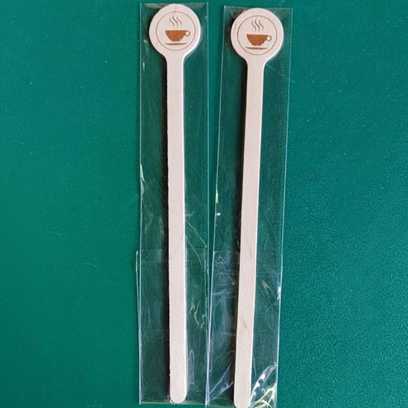 100 Count Wood Stir Stick for Coffee and Drinks 5.9Inch Stirring Rod Coffee Supplies Wood Beverage Mixer for Restaurant