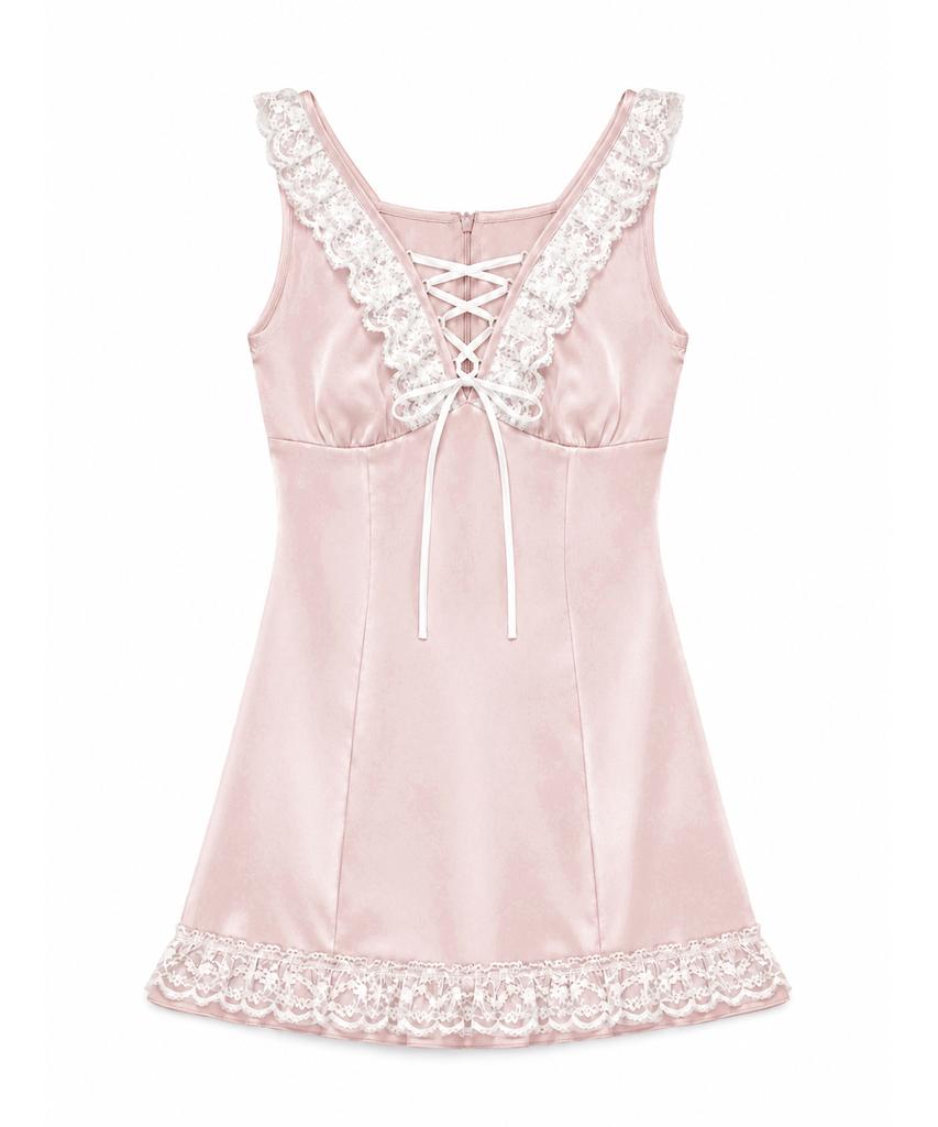 Deulailojeu Satin Corset Dress (Pink)