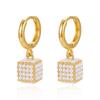 French Vintage Exquisite Pearl Cube Drop Earrings For Women Elegant Imitation Pearl Hoop Dangle Earring Daily Party Jewelry Gift