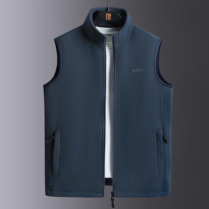 Men's Lambswool Fleece Vest: Warm, Versatile, Sleeveless Outerwear for Autumn and Winter