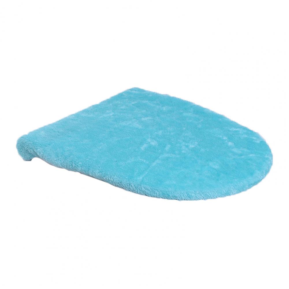 Toilet Seat Cover Ultra Plush Elastic Band Non-Slip Solid Color Toilet Lid Cover Comfortable Washable Bathroom Toilet Accessory