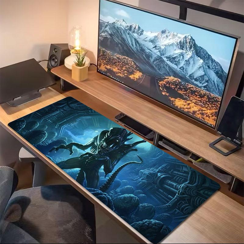 Alien Large Size Mouse Pad Large Gaming Table Cushion Nonslip Laptop Tablet Big Mousepad Xxl Mat Mini Pc Playmat With Lock Edge