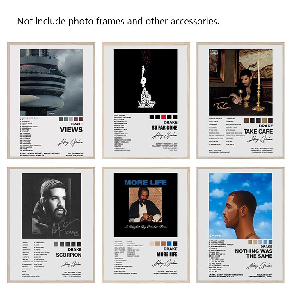 6pcs 8x10in Drake Posters Unframed Canvas Music Album Cover for Room Decor