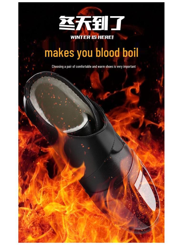 Herren 2025 Winter High-Top Fleecegefütterte Schneestiefel - Britischer Stil Warme Baumwolle Lederschuhe