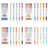 Zhi 618 Student Dual-Tip Fluorescent Pen - Gray, Soft Light & Dark Retro Colors for Highlighting & Marking