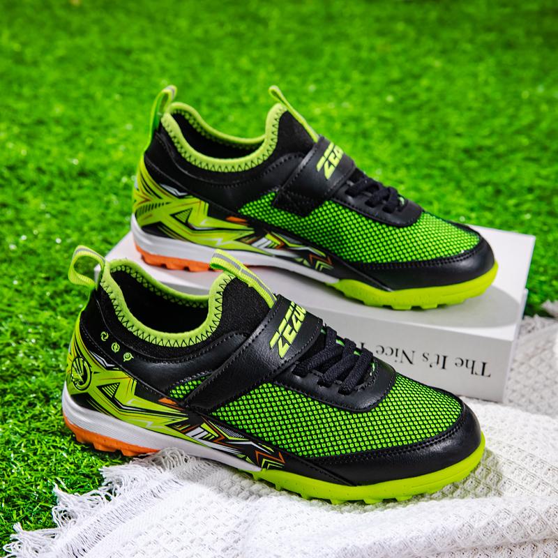 Kinder TF Fußballschuhe Jungen Mädchen Atmungsaktives Mesh Fußballschuhe Jugend Outdoor Kunstrasen Kurze Stollen Trainingsfußballschuhe