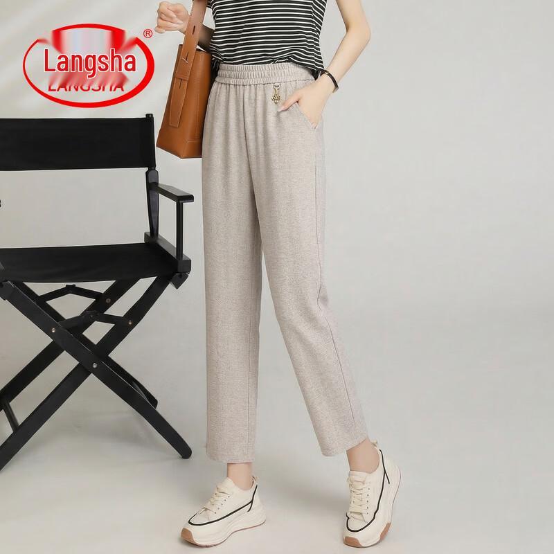 LangSha Women s Summer Straight-Leg Casual Pants 3XL