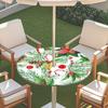 Outdoor Round Table Cover With Umbrella Hole Waterproof Patio Garden Tablecloth Elastic Edge Deck Balcony