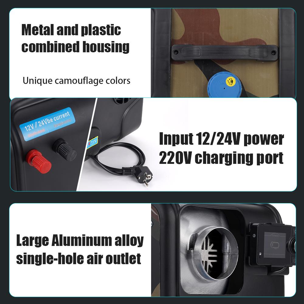 2/8KW Parking Diesel Heater Air Heater 12V/24V/220V With LCD Switch Silencer for Car Truck Boat RV Winter Heating Heater