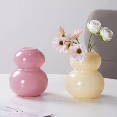 Creative Glass Flower Vase Arrangements Hydroponic Flower Container Desktop Ornament for Home Living Room Office Decoration