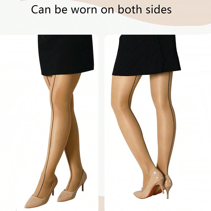 S-Xl Plus Size 1 Pairs Backseam Sheer Tights For Women  Spring 30D High Waist Control Top Pantyhose With Reinforced Toes M 51-60kg