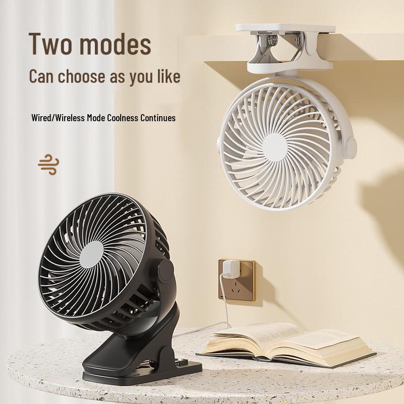 Rechargeable High-Power Mini USB Clip Fan for Office/Dorm - Long Battery Life, Compact, Stylish Design