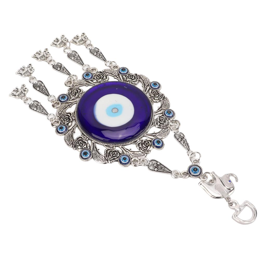 Blue Eye Wall Hanging Ornament Unique Pendant Hollow Flowers Turkish Lucky Wall Ornament for Home