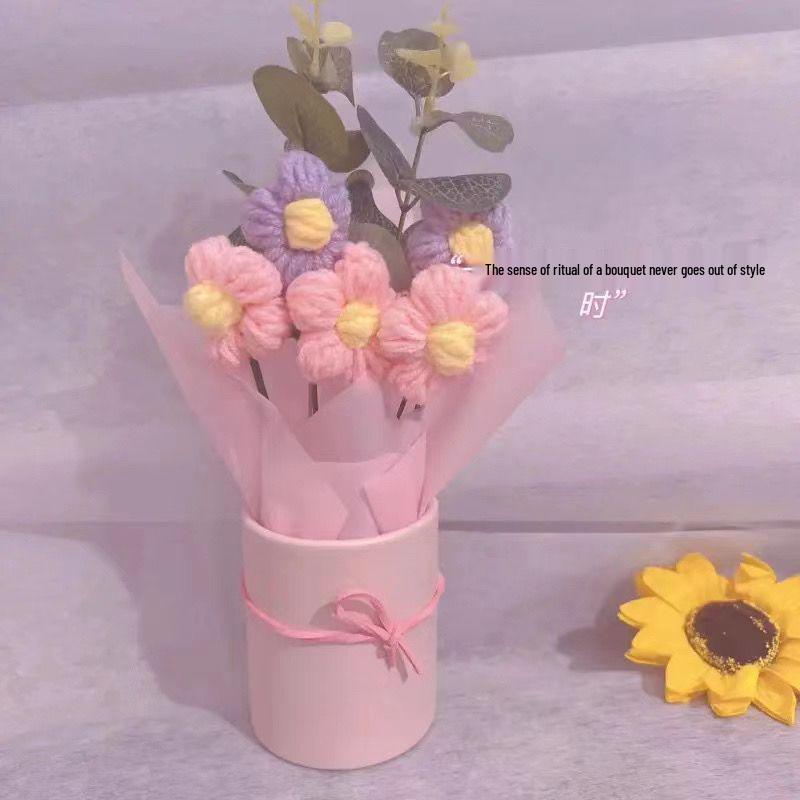 

Women s Day Cream Puff Flower Bouquet - Perfect Gift for Girlfriend, Best Friend, or Teachers - Ideal for Birthdays and Special Occasions. Pink + Orange Cream Puff Flowers