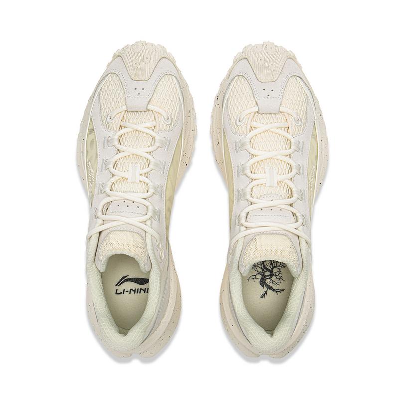 Li Ning Youxia CRC Trendy Comfortable Versatile Shock Absorbing Durable Low Top Casual Shoes Unisex Casual Shoes Off-White AZGV175-1