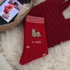 Chaussettes Rouges Cheval à Volants Style Chinois Dessin Animé Nouvel An Chaussettes Rouges Coton Automne Hiver 2026 Chaussettes Fête du Printemps Streetwear