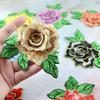 Polyester Fiber Embroidery Flower Patch 11*8CM Clothing Accessories Embroidery Floral Applique DIY Handmade Floral Patches Dress