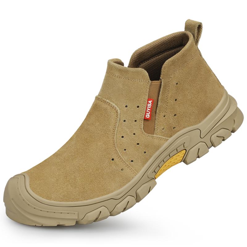 New welding shoes for Men, anti smashing, anti piercing Safety Shoes suede leather, construction site protection Work boots