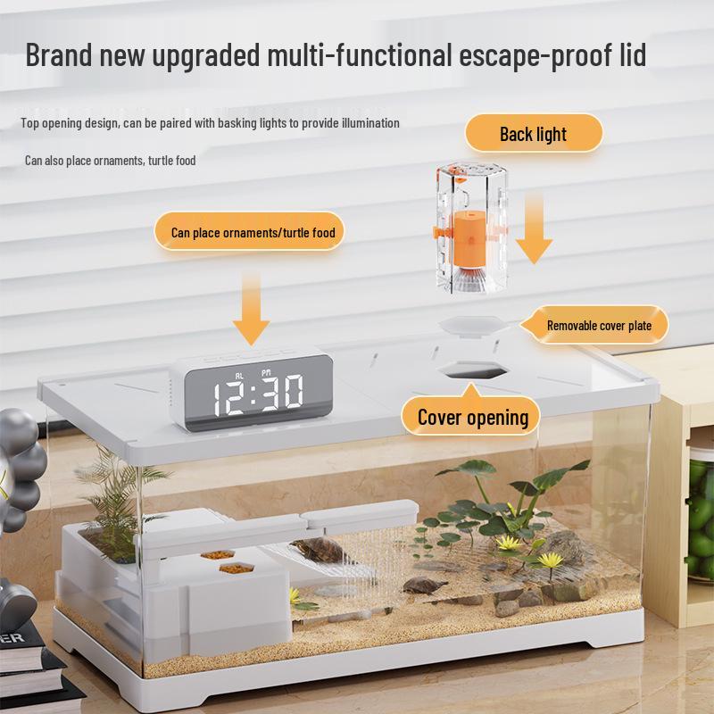 Eco Aquascape Desktop Turtle Tank with Basking Platform - Small Acrylic Breeding Box