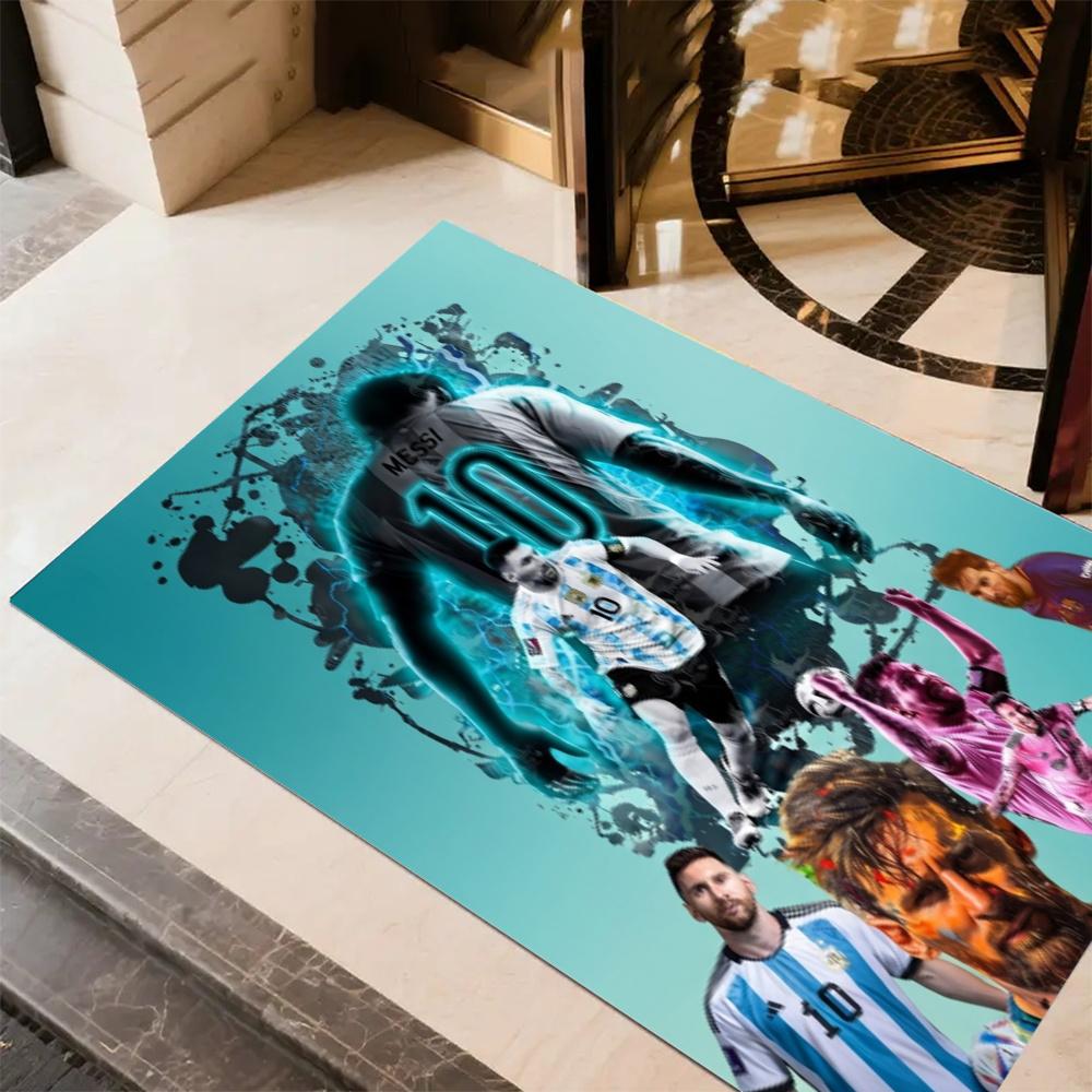 Lionel Messi Football Legend Area Rug Perfect For Entryway Hallway Bedrooms Study Room Antislip Carpet Office Home Decor Wedding Party Gift