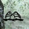 1pc Bird Family Metal Art Garden Signs - Cut Metal Sign A Metal House Sign forHome Garden Yard Art Patio and Outdoor Decorations