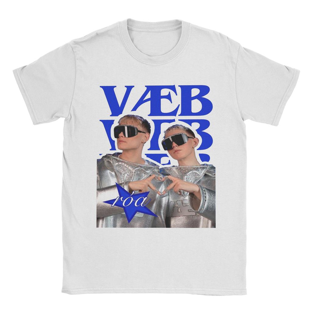 Men's Vaeb Róa VÆB ROA Eurovisions 2025 T Shirt Cotton Tops Vintage Short Sleeve Round Neck Tees New Arrival T-Shirt