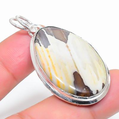 Natural Imperial Jasper Gemstone 925 Sterling Silver Gift Pendant 1.89" F7G54