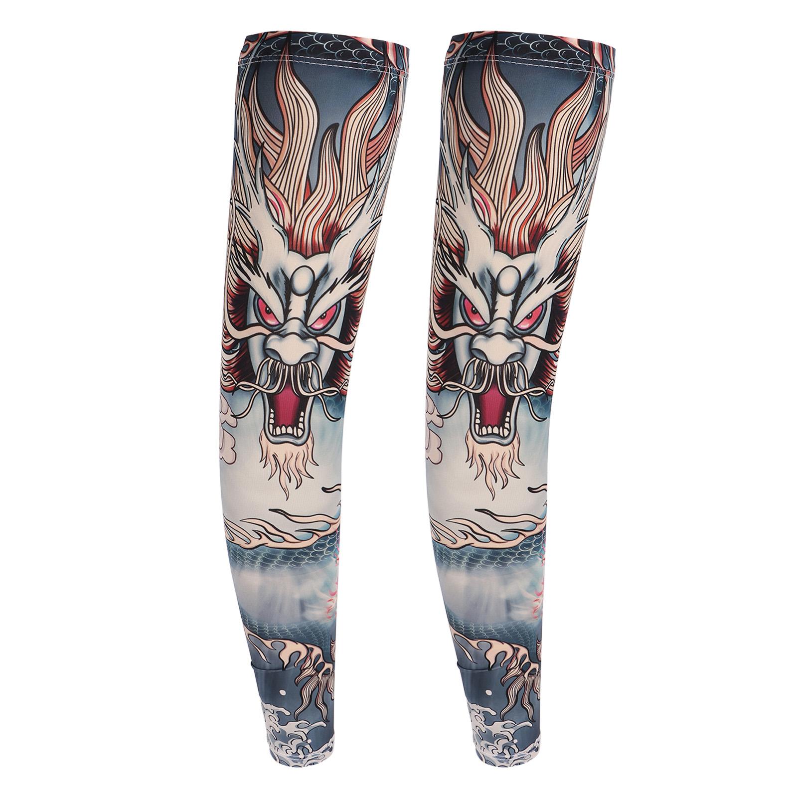 

УФ-защитные рукава Ice Silk UPF50 влагоотводящие Татуировки Узоры Охлаждающие Чехлы для рук