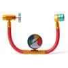 R1234YF Recharge Hose with Gauge Set, 1/2 LH Sealed Can Opener Tap | R1234yf 14mm Low Side Quick Coupler, A/C Charging Pipe for Automotive R1234YF