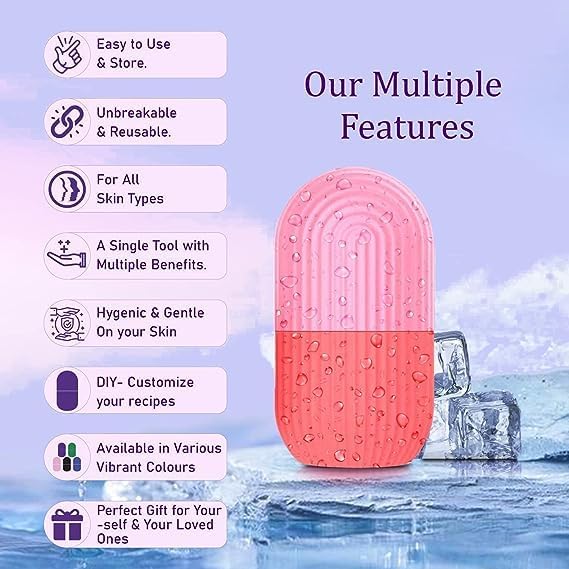 PIRU PACK OF 2 Ice Roller for Face, Face Massager for Women, Facial Kit for Women, Facial Massager, Face Ice Roller for Remove Dark Circle Pore S