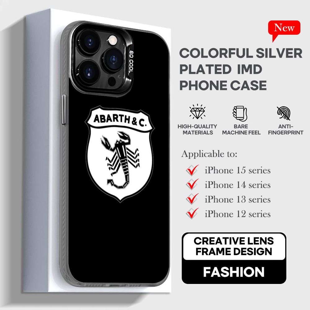 A-ABARTHes Italy Phone Case Black IMD Colorful Silver Suitable Case for iPhone 17 16 E 15 14 13 12 11 XS Pro Max