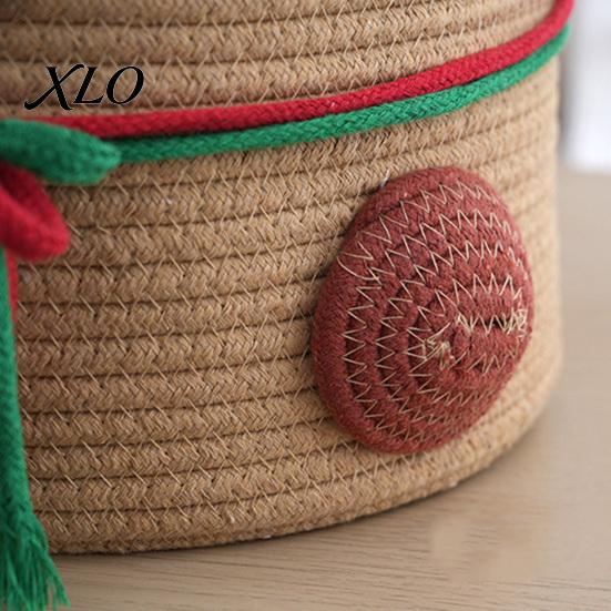 Multi Purpose Storage Box Cute Reindeer Cotton Rope Woven Box, Large Capacity Soft Decorative Bin Fabric Basket, Sundries Organizer for Nursery