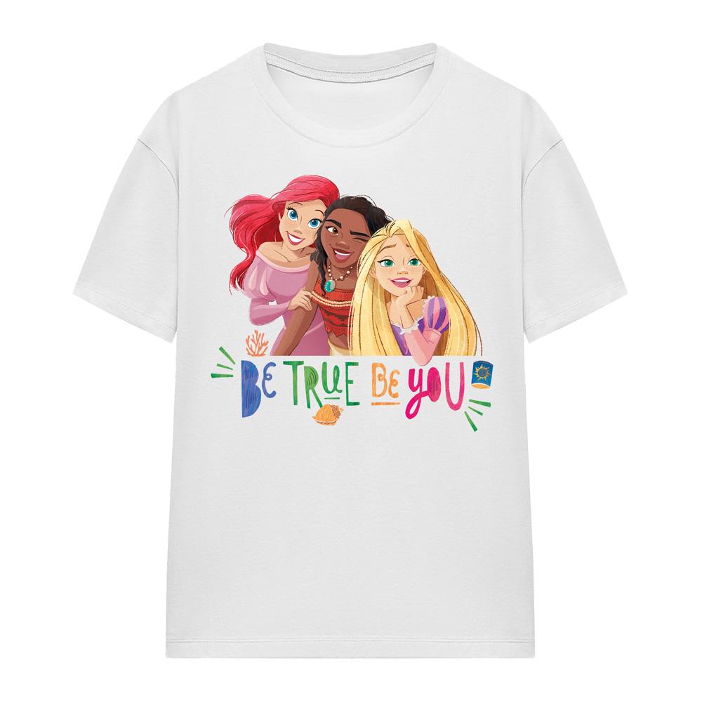 Disney Princess Womens/Ladies Be True Be You Ariel Moana Rapunzel T-Shirt