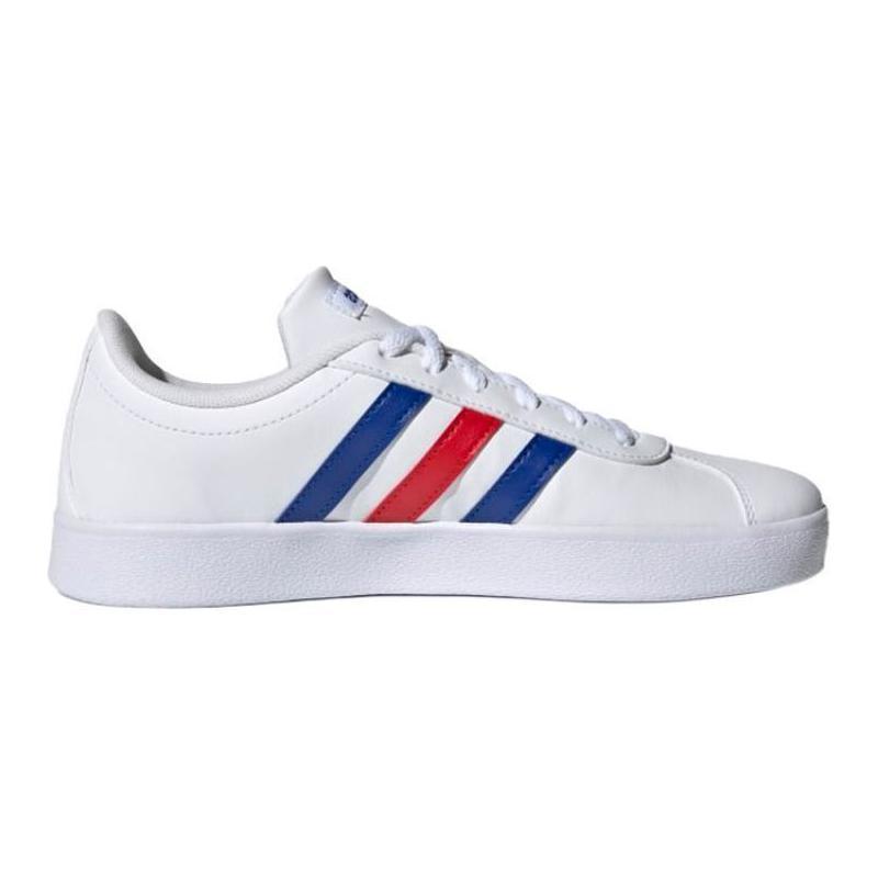Adidas VL COURT 2.0 K Abrasion Resistant Low top Kids' Skateboarding Shoes White Blue Red Kids' Sneakers FY7170