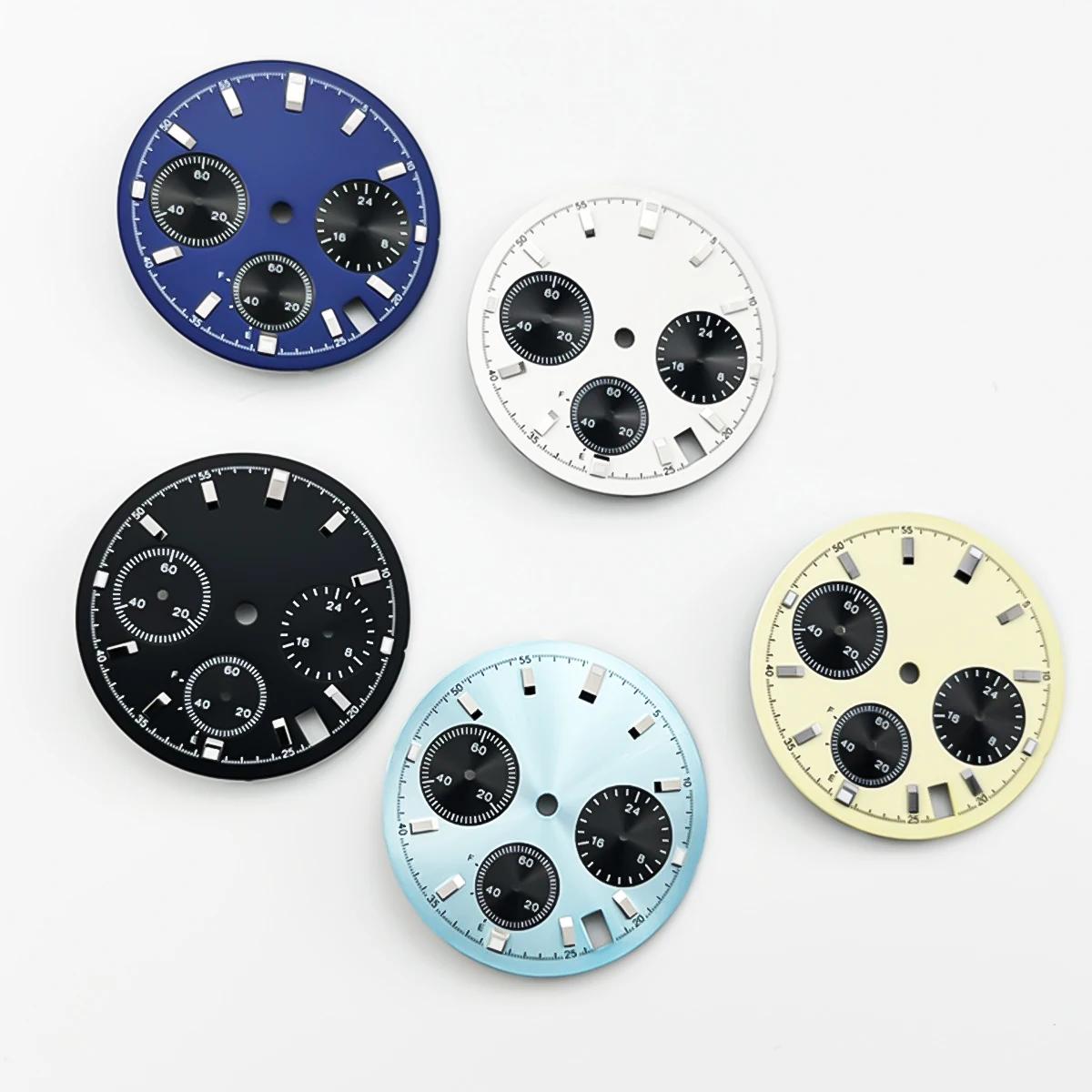29.5mm Watch Dial S Dial Prospex Luminous Sunray Chronograph Face 6 Hands Fit Quartz VK63 Watch Faces Automatic Movement